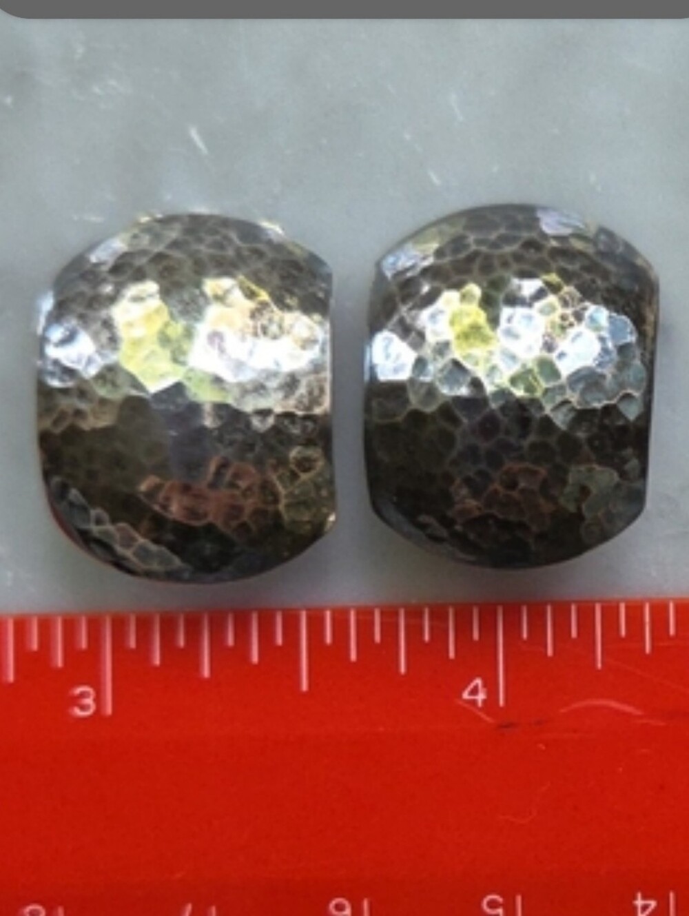 Sterling Silver Hammered Clip On Earrings